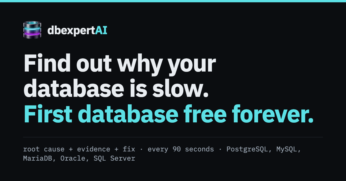 dbexpertAI — Autonomous database diagnostics
